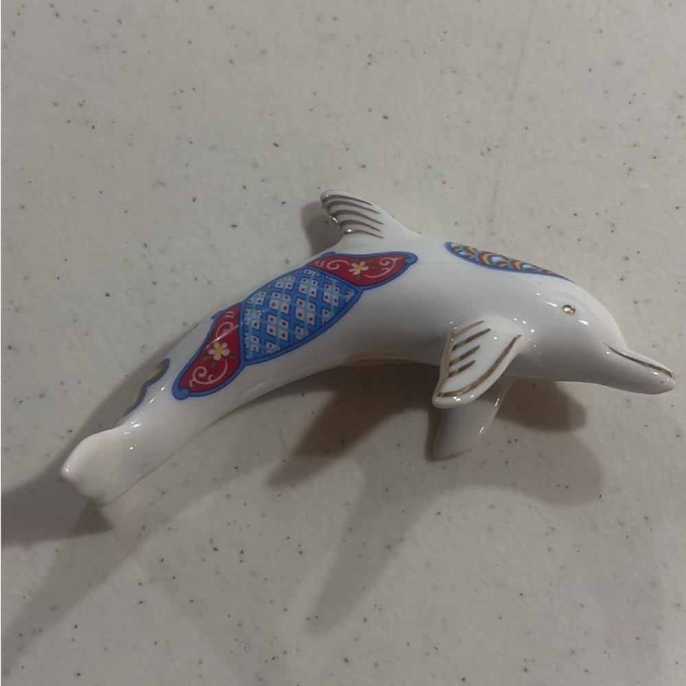 Lenox Rainbow Imari-style porcelain dolphin figurine